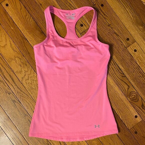 Under Armour pink sleeveless racerback‎ built in bra running workout tank top - Picture 5 of 5